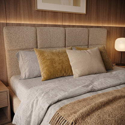 Lit BOXSPRING EDWARD - Avec tête de lit, coffre intégré, matelas ressorts ensachés inclus