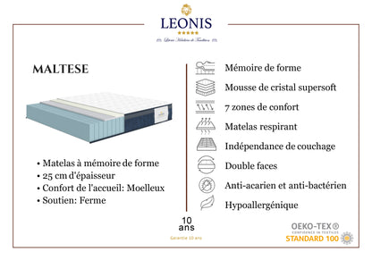 Memory foam mattress - MALTHESE 25 cm
